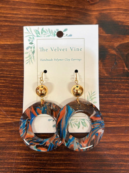 Sunset Swirl Circle Earrings
