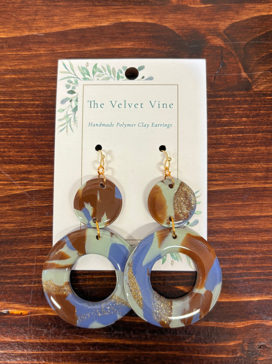 Blue Ridge Marble Circle Earrings
