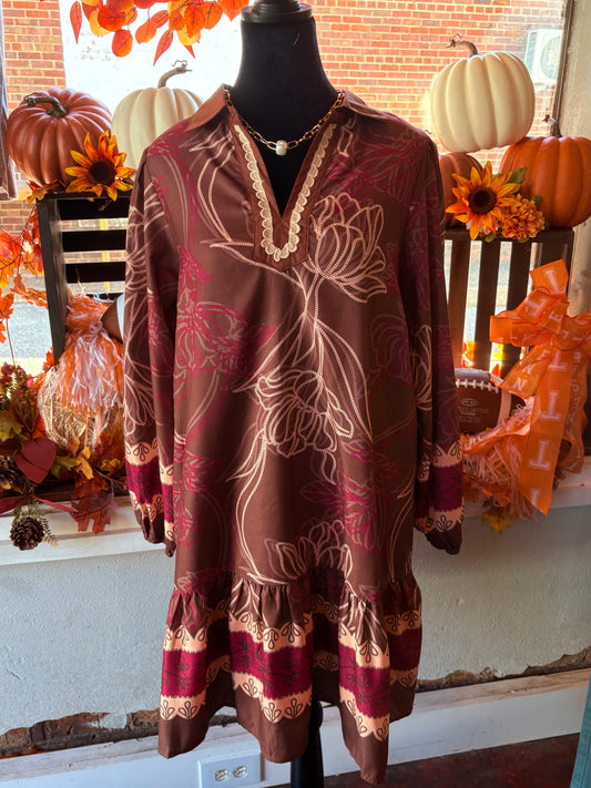 Fall Floral Dress
