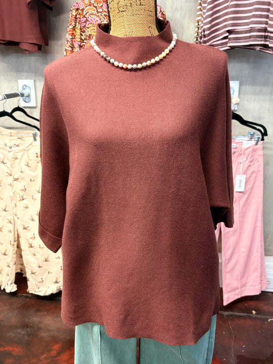 Espresso Mock Neck Sweater
