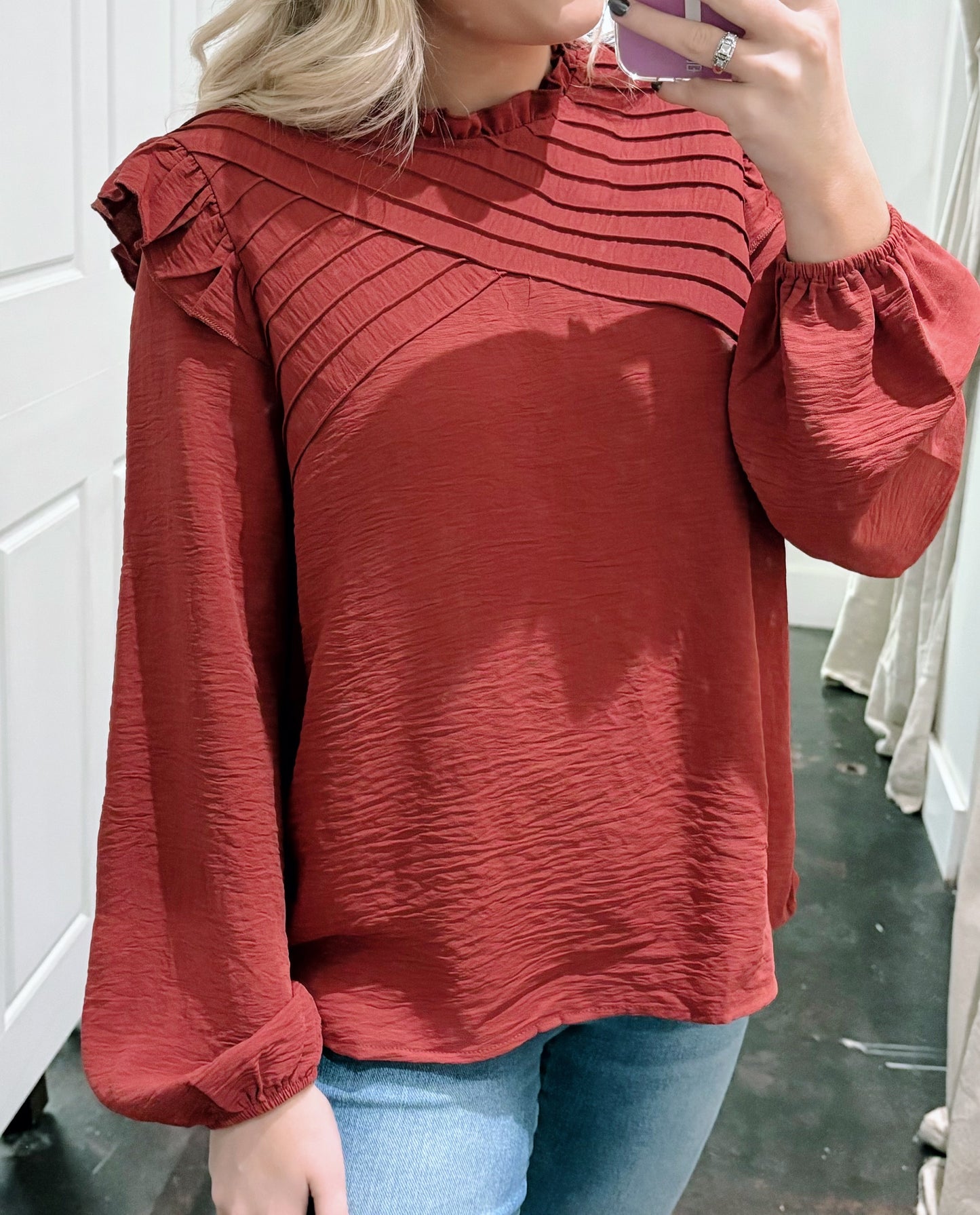 Rust Long Sleeve Top