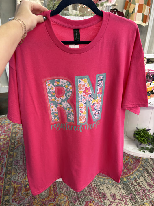 Registered Nurse Hot Pink Tee