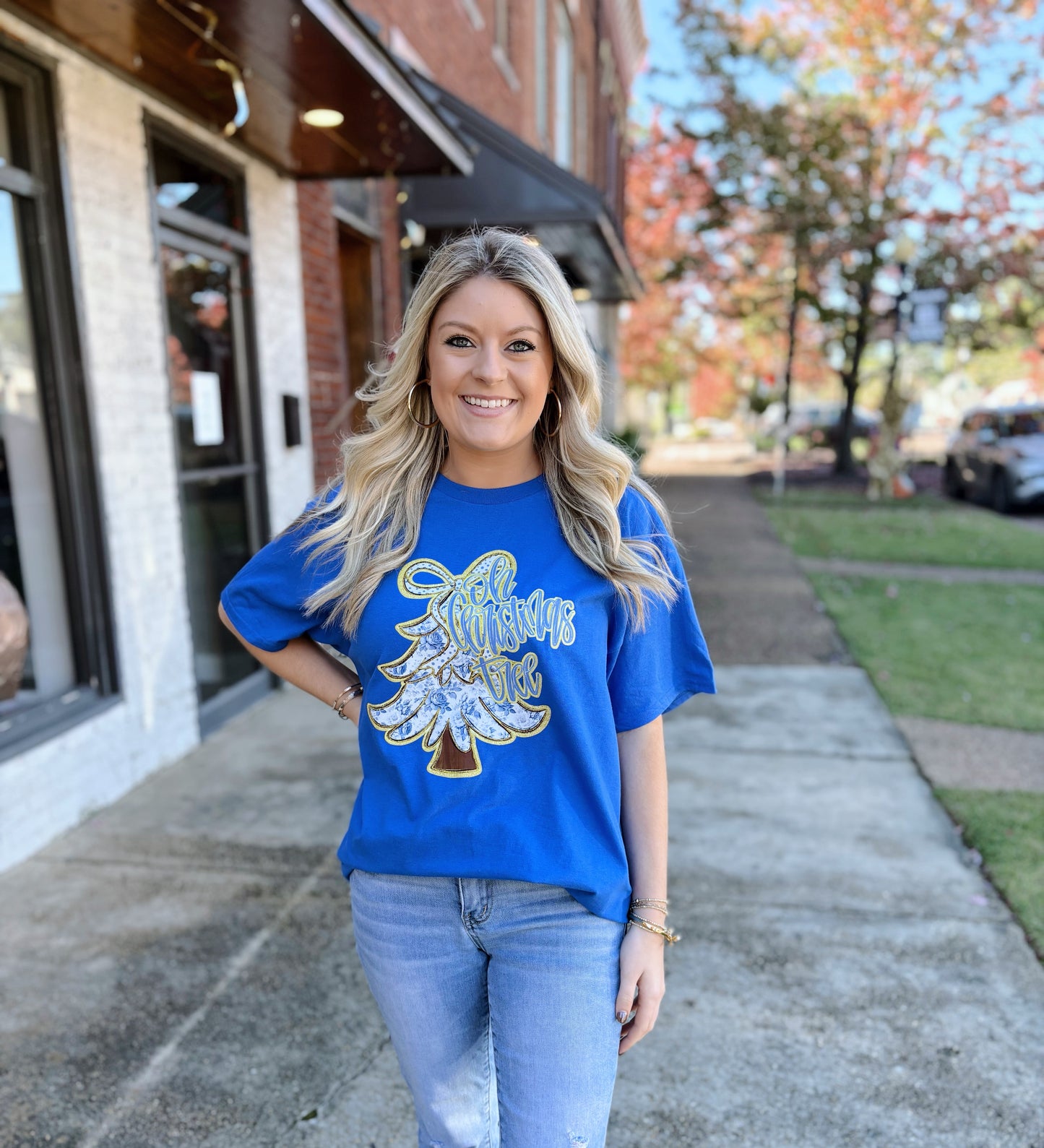 Royal Blue Oh Christmas Tree Tee