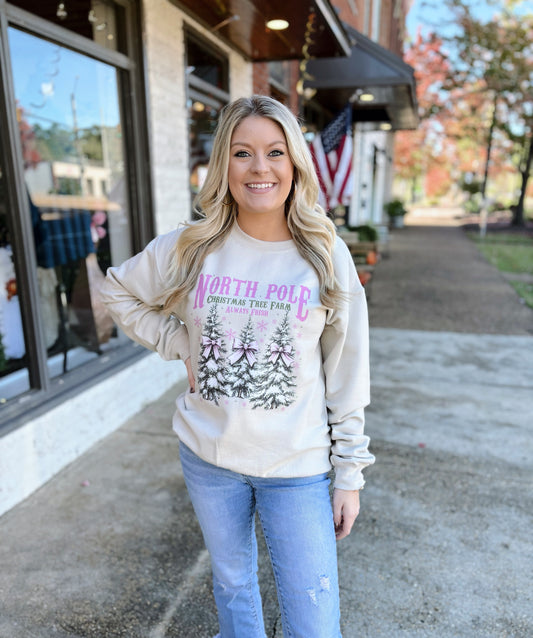 North Pole Christmas Tree Farm Sweatshirt