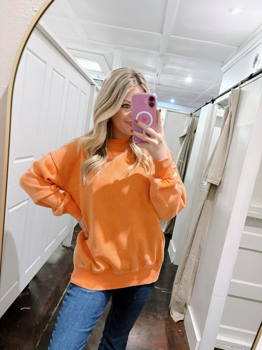 Zenana Light Orange Pullover