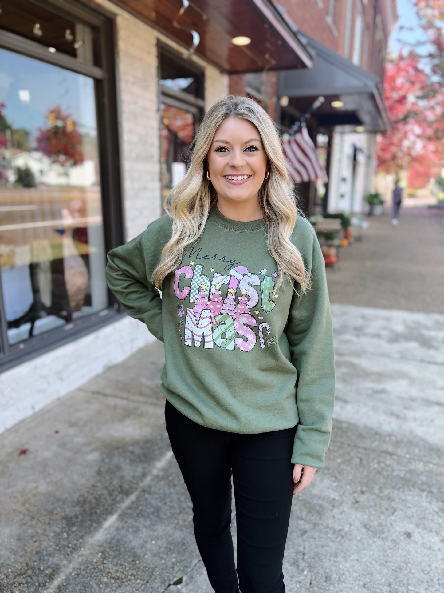 Green Merry Christmas Sweatshirt