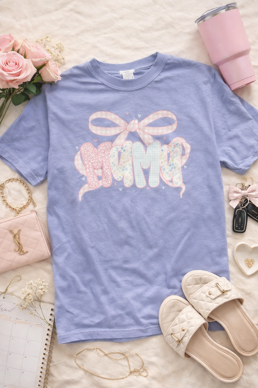 Peri Winkle Mama Bow Tee