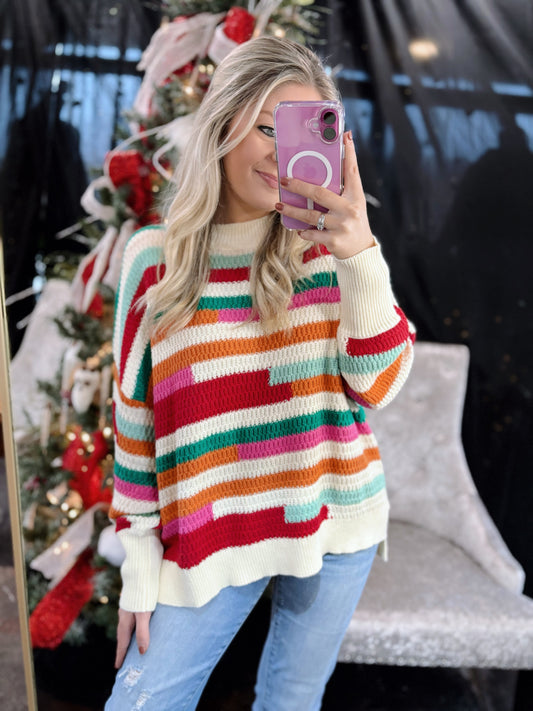 Multi-Color Colorblock Sweater