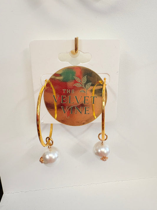 Everyday Pearl Hoops