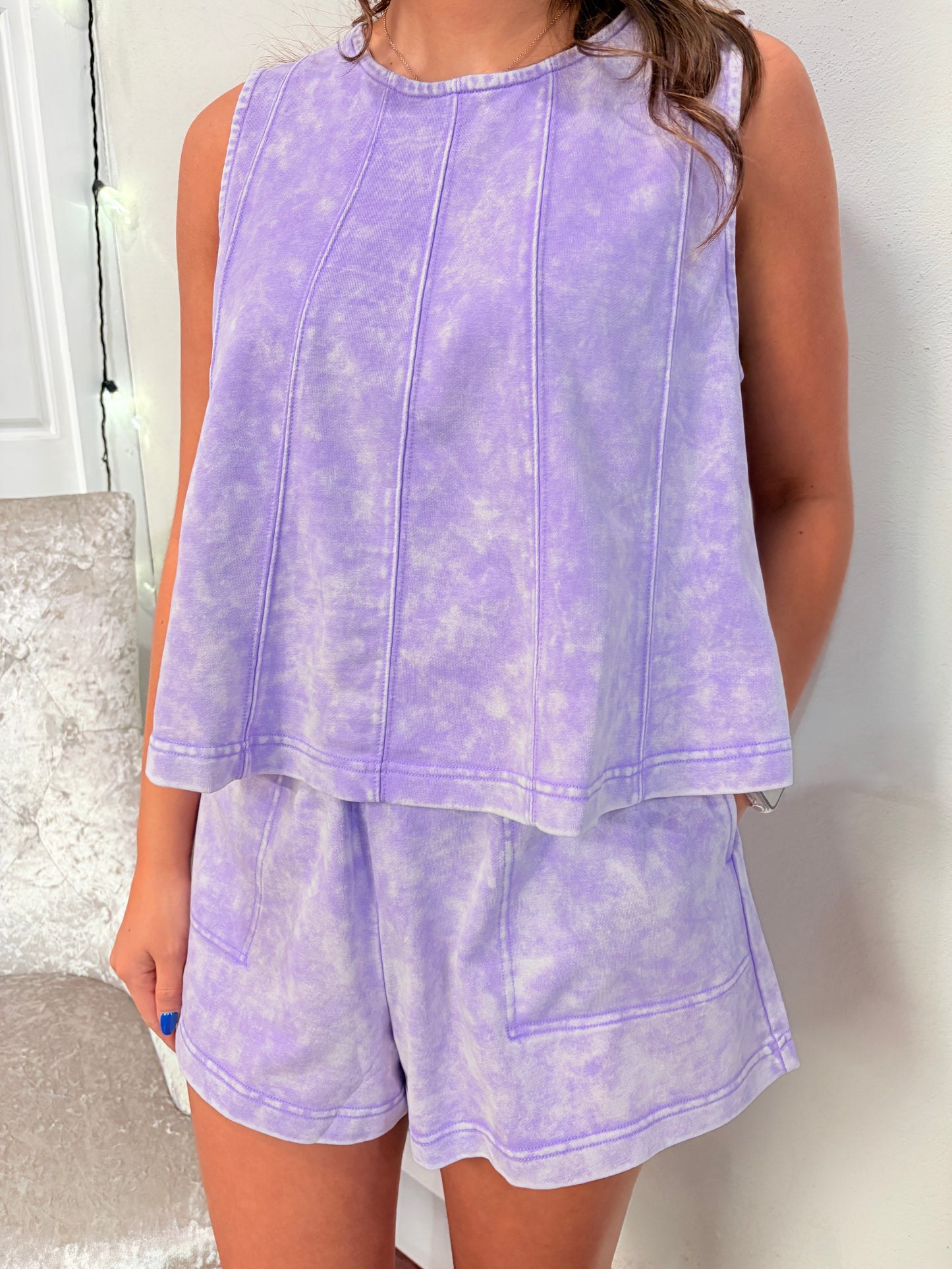 Acid Wash Short Set