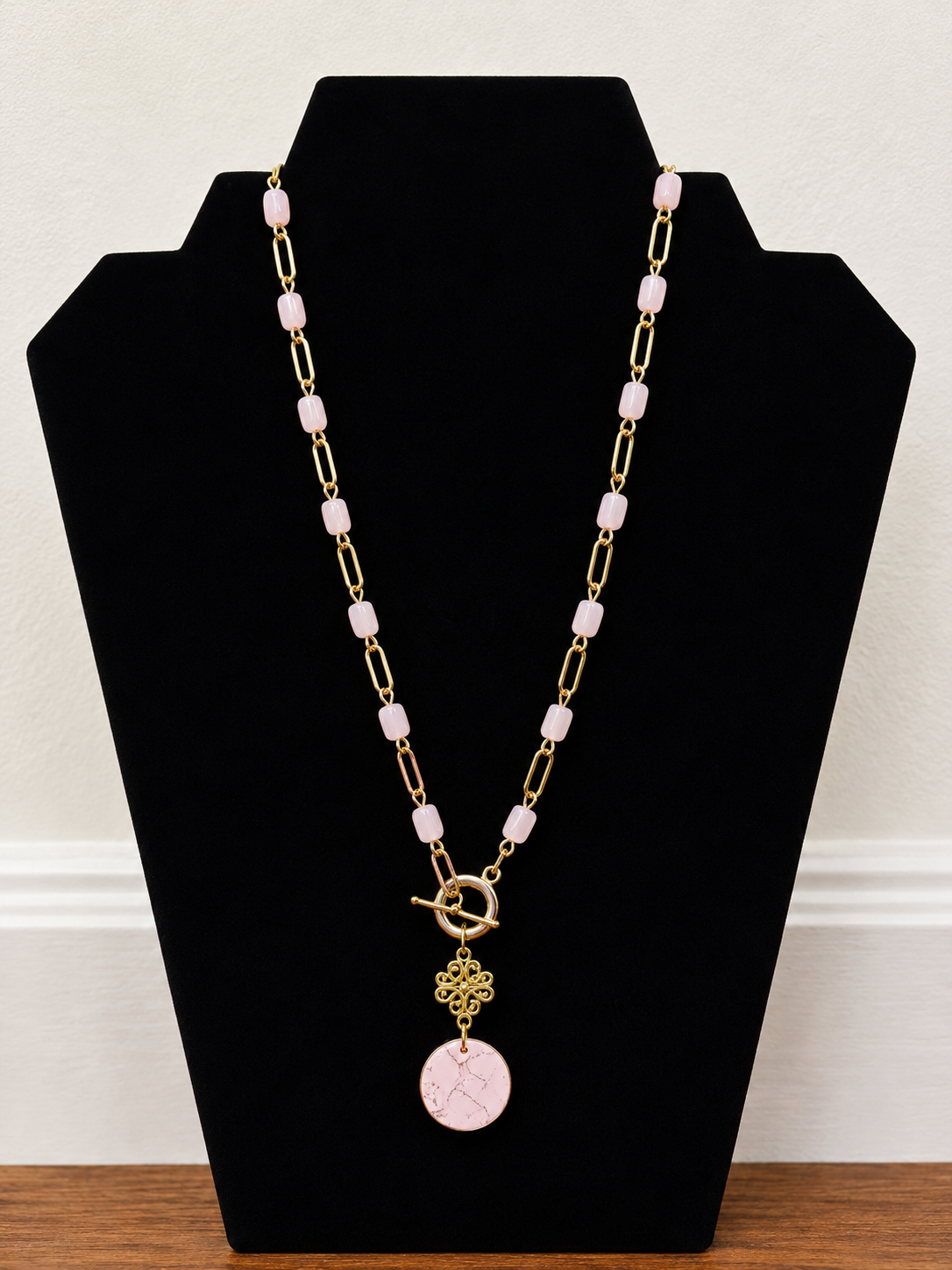 Pink Petal Charm Necklace