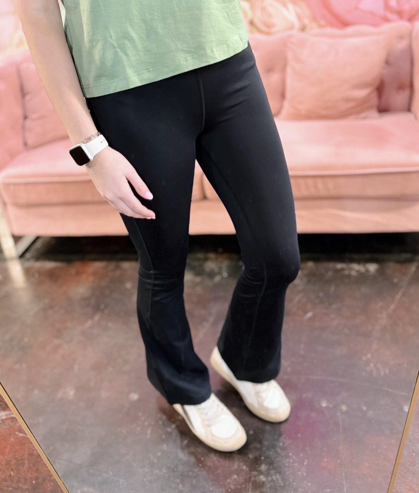 Black High Waist FLare Leggings