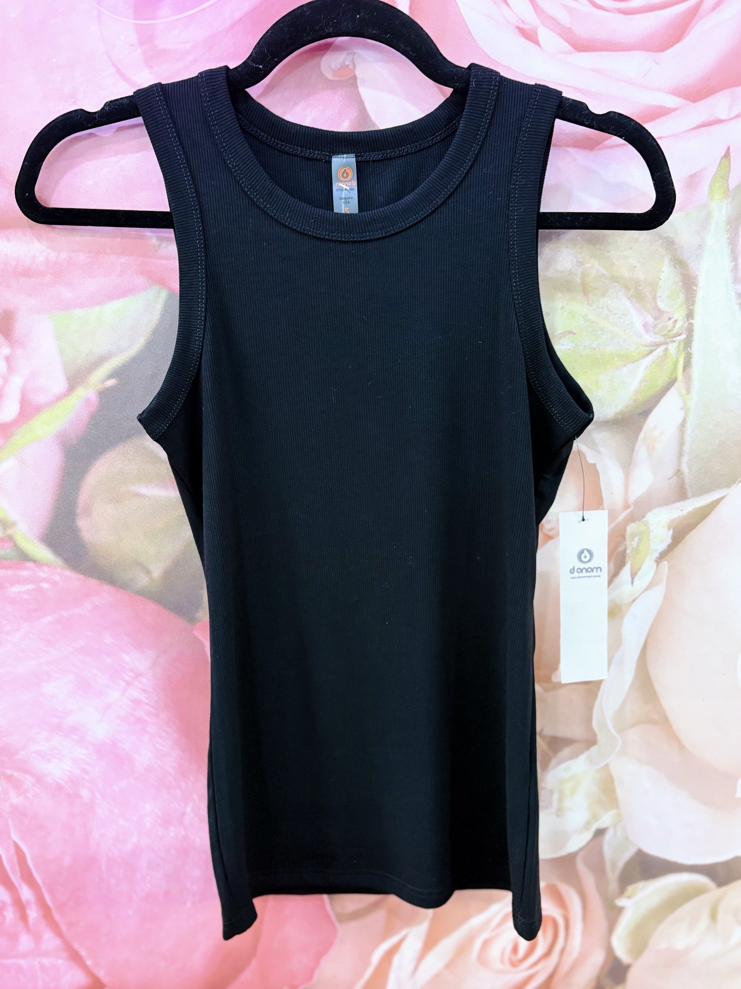 Black Micro-Ribbed Tank