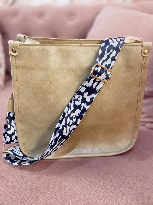 Tan Purse with Leopard Strap
