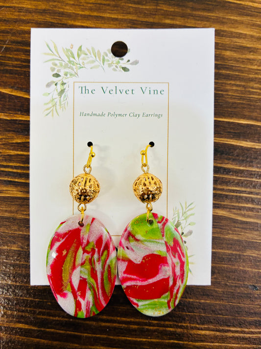 Festive Oval Statement Earrings