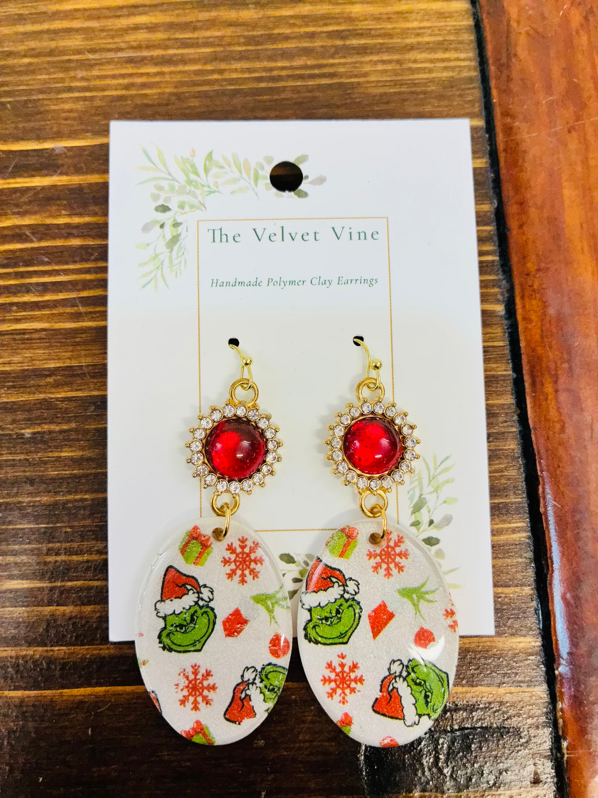 Grinch & Ruby Sparkle Earrings