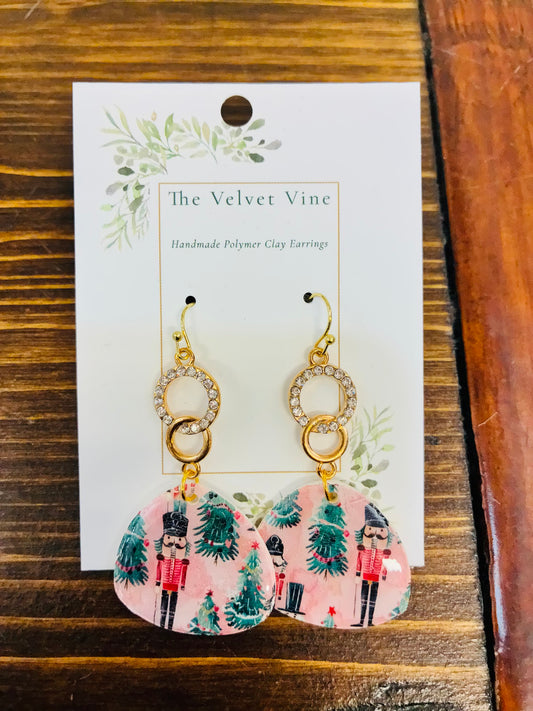 Pink Nutcracker & Crystal Hoops