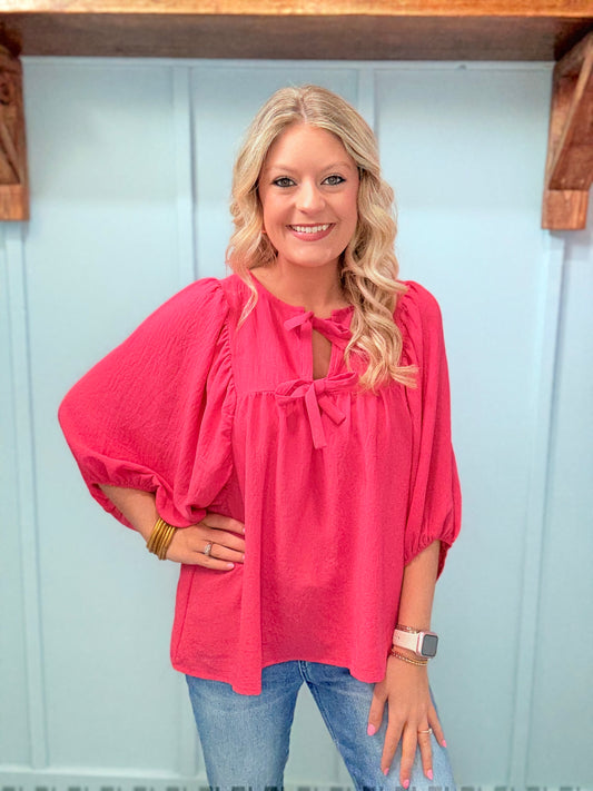Sunset Coral Batwing Sleeve Top