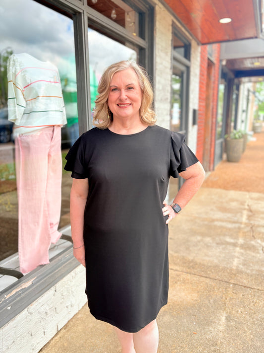 Plus Black Ruffle Dress
