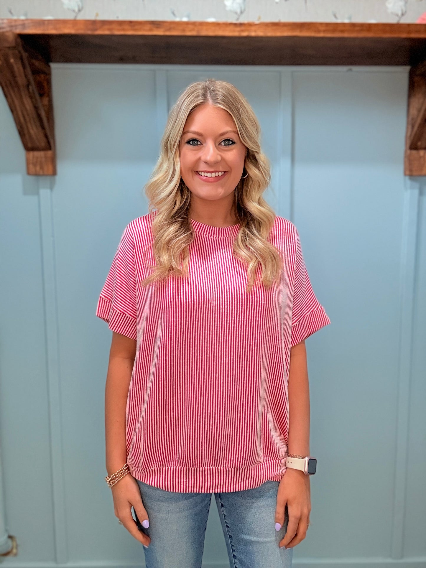 Hot Pink Ribbed Top