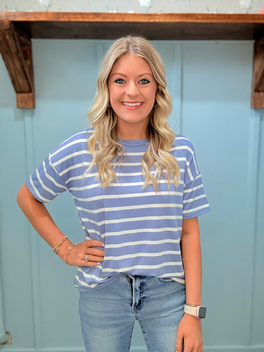 Denim Striped Top