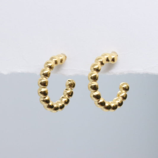 Small Gold Hoop with Gold Balls