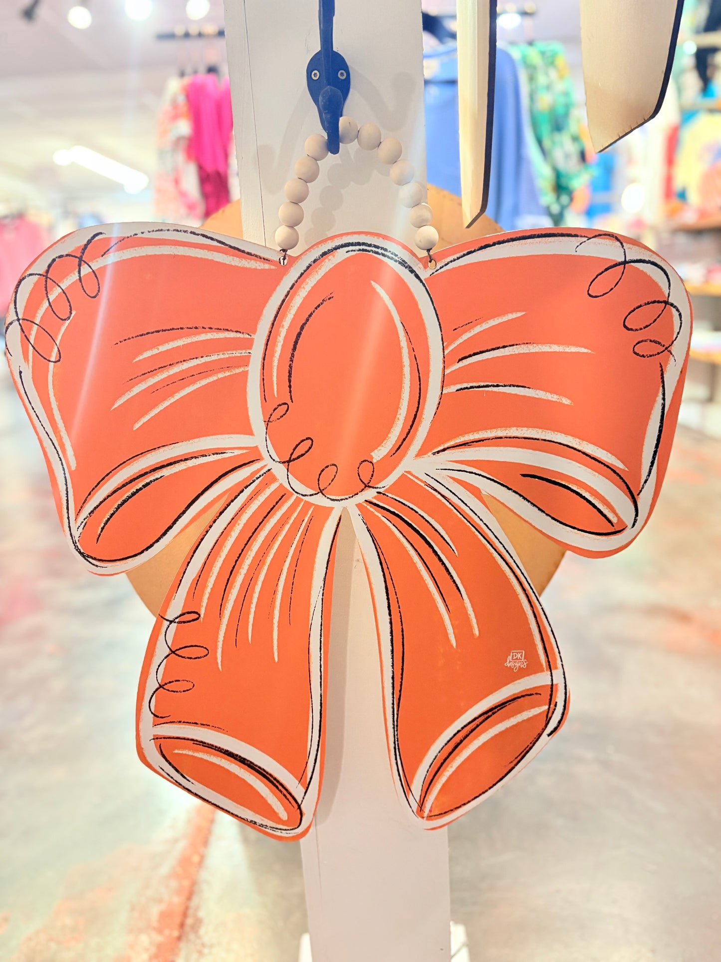 Orange Bow Door Hanger