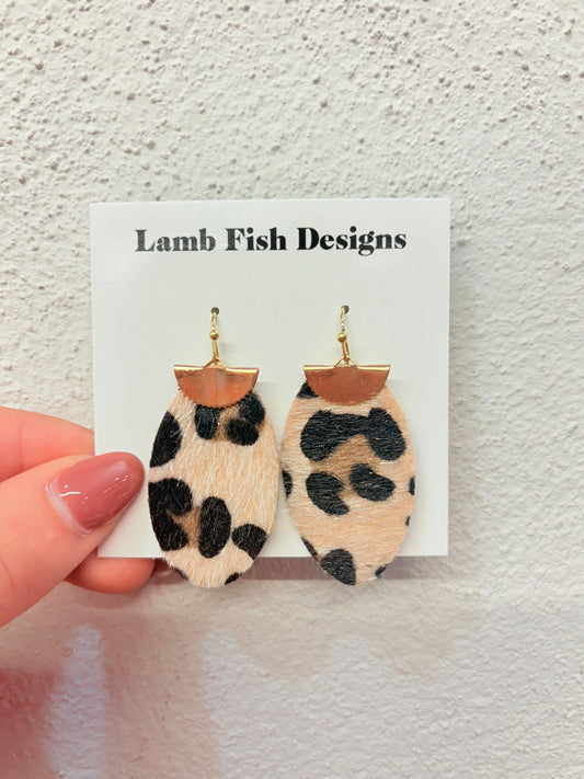 Leopard Oval Earrings
