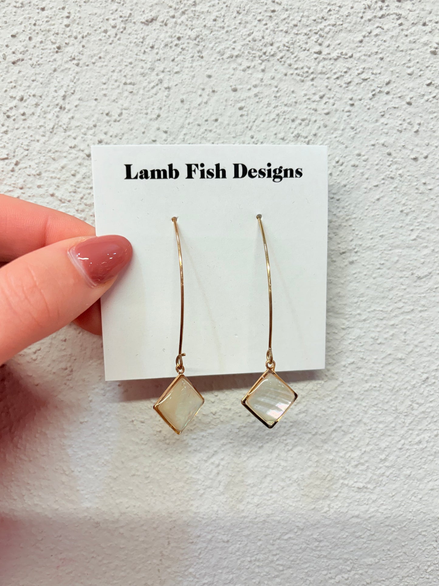 Cream Stone Earring