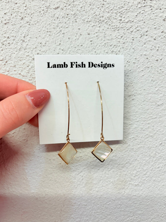 Cream Stone Earring