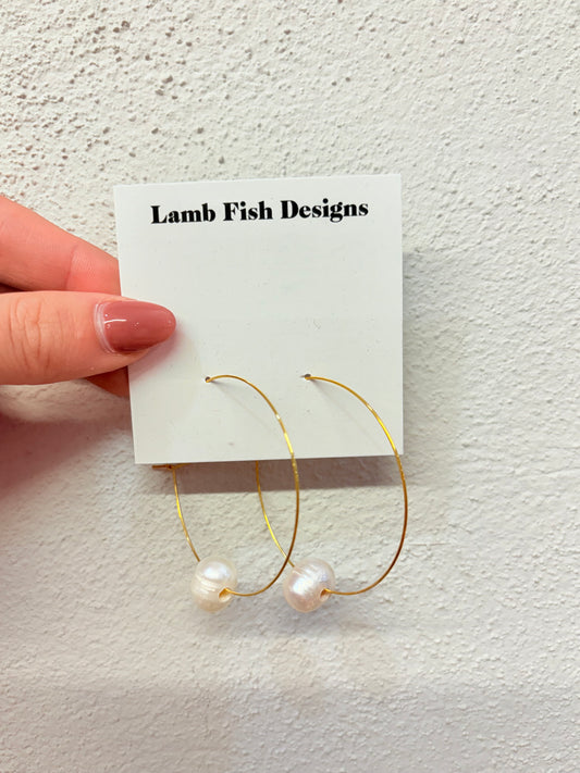 Freshwater Pearl Hoop Earrings