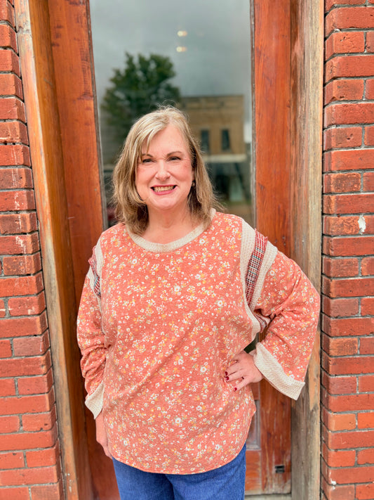 Plus Floral Fall Top