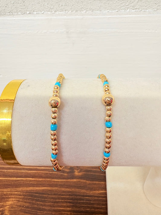 Tori Blue Beaded Bracelet