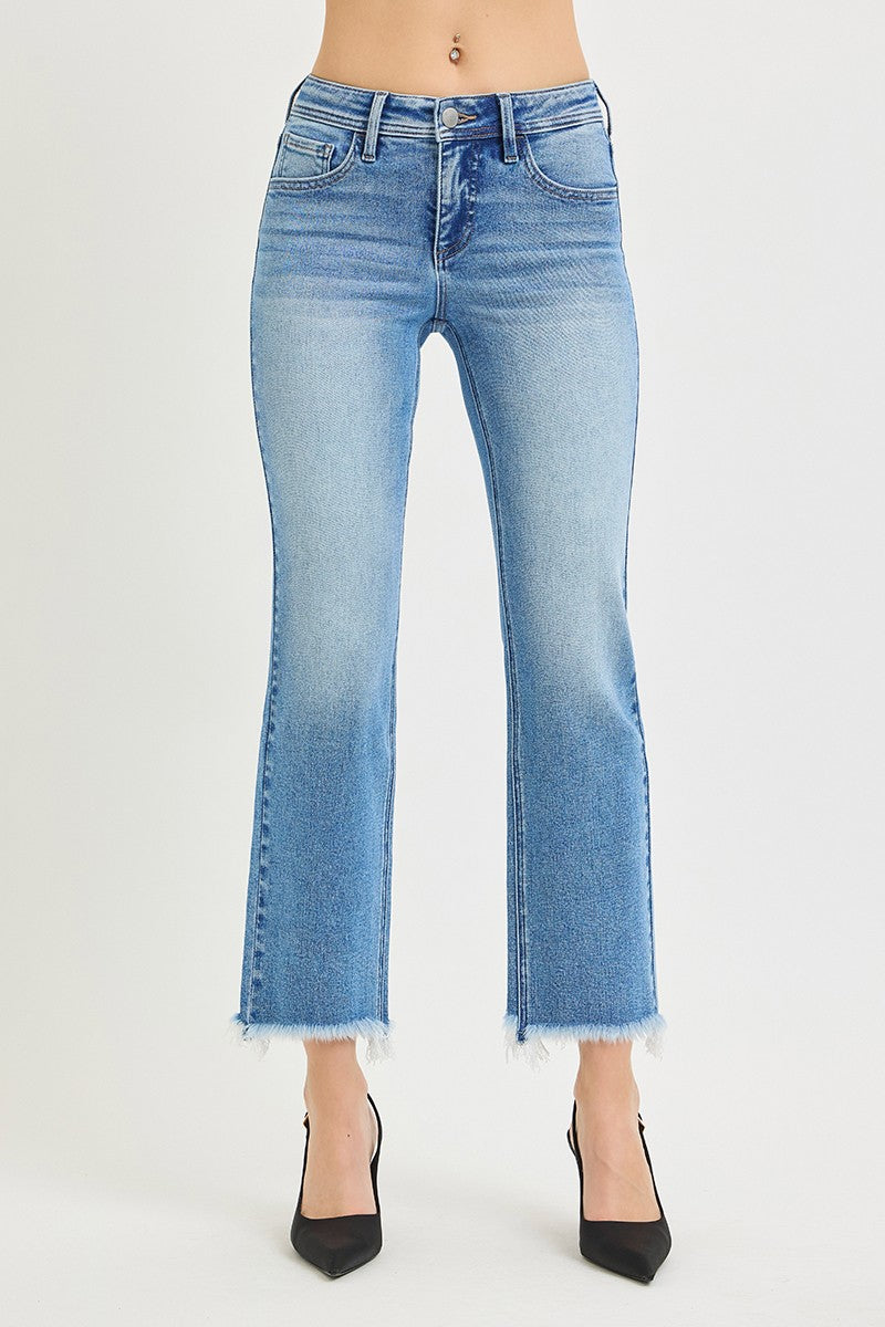 Risen Tummy Control Low Rise Straight Jeans
