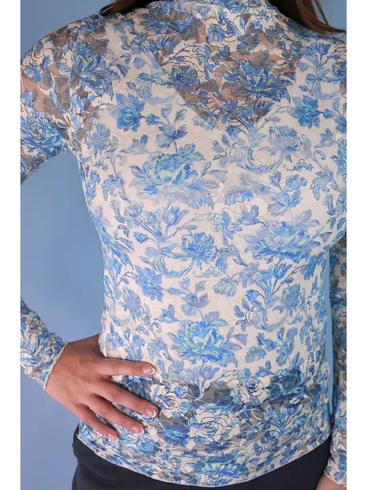 Kylie Lace Top-Blue