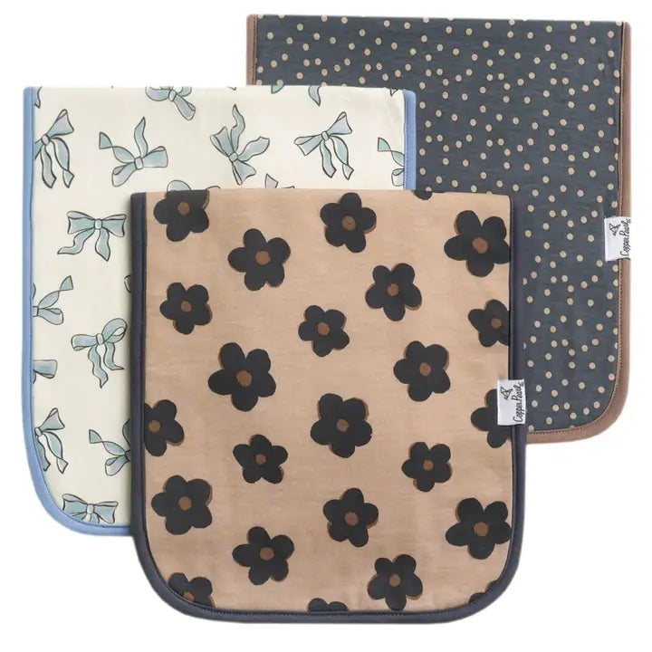 3 Pack Premium Burp Cloths - Geema in Tan