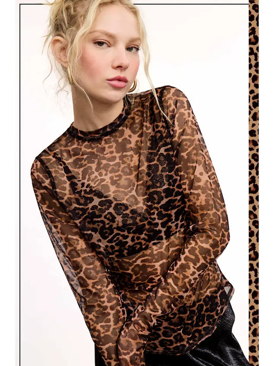 Semi-Sheer Leopard Top