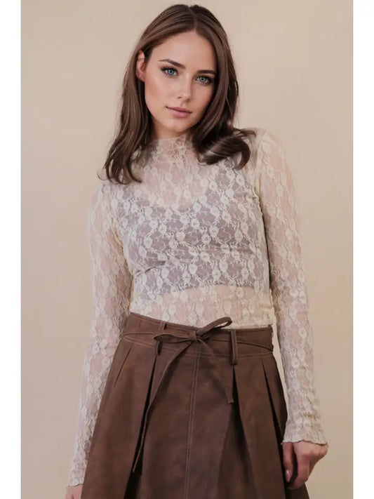 Champagne Lace Layering Tee