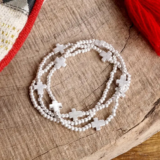 Mini Sideways Cross Bracelet Set