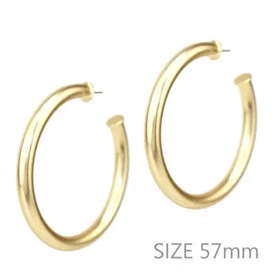 Satin Gold 2.25" Stud Hoop Earrings