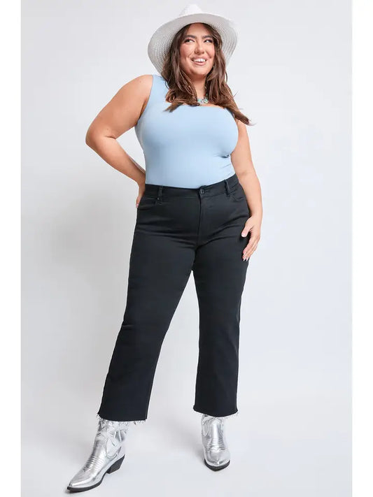 Plus Black YMI Cropped Wide Leg Pants