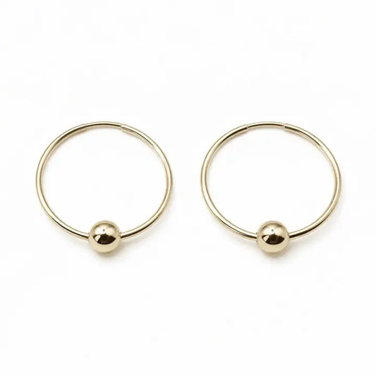 Endless Summer Single Gold On Gold Hoop Earring