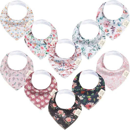 10-Pack Baby Bandana Bibs