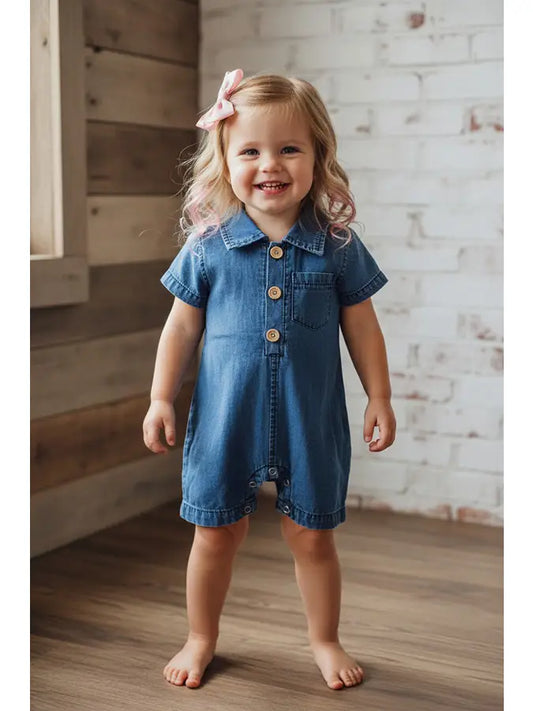 One Piece Soft Denim Romper