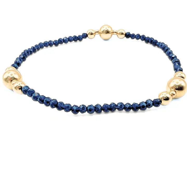 The Nantucket Shimmer Navy & 14k Gold-Filled Beaded Bracelet