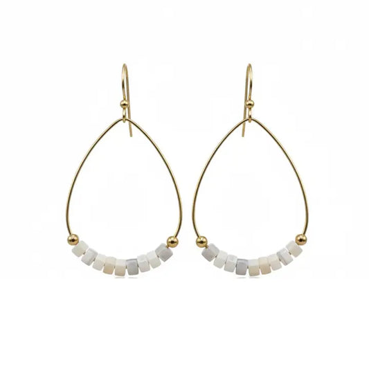 Heishi Aster Earring in White