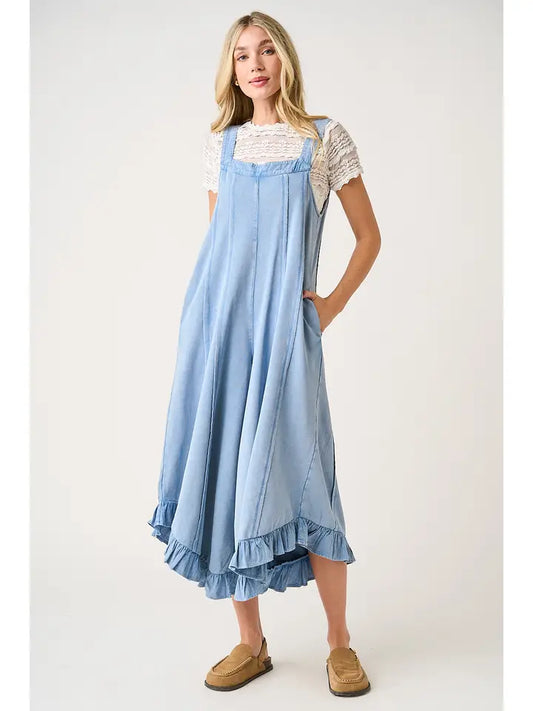 Dusty Blue Wide Leg Jumpsuit