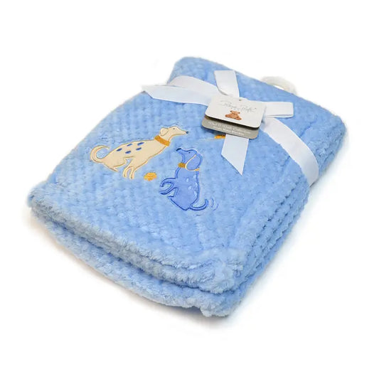 Blue Popcorn Plush Blanket