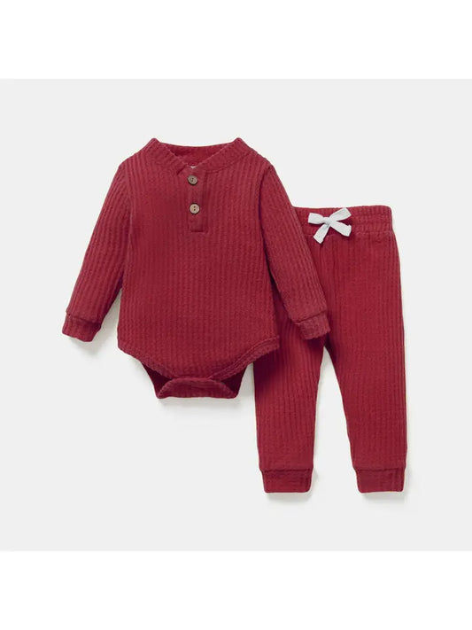 Burgundy 2-Piece Waffle Set