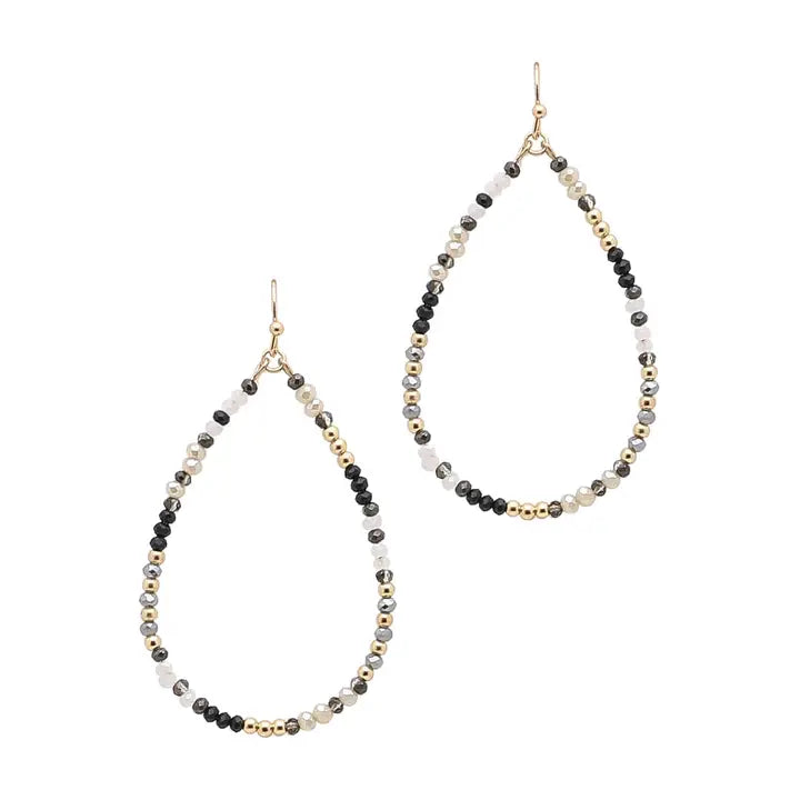 Black Multi Crystal Teardrop Earring